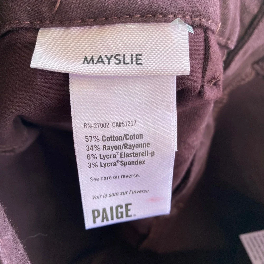PAIGE Mayslie Jogger Pants Women 28 Maroon Utility Cargo Ankle Zip Stretch